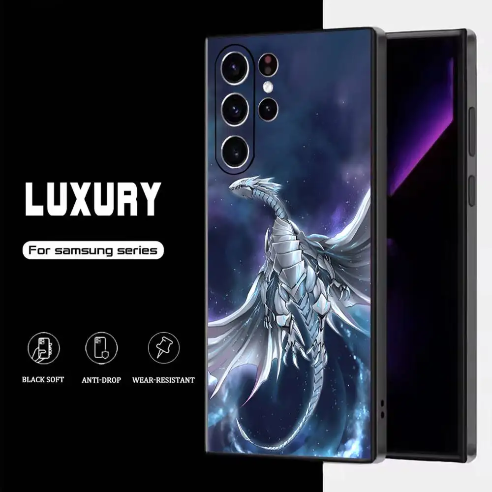 Blue-Eyes W-White D-Dragon Phone Case For Samsung S25,S24,S23,S22,S21,S20,S10,Ultra,Plus,Lite,FE,Soft Silicone Black Cover
