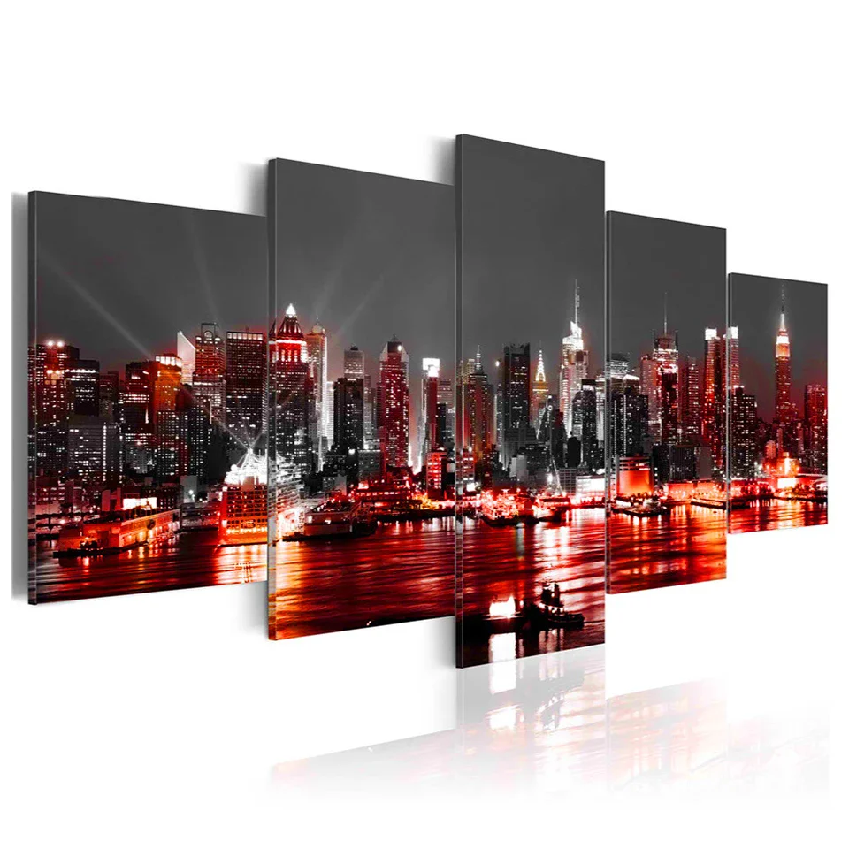 

5D diy diamond paintingNew York City Nightfull square/Round drill mosaic cross stitch,Home decor Multi-Panel Diamond Embroider