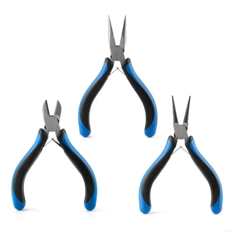 Y5GD 3 Pack Jewelry Pliers Repairing Accessories Jewelry Making Tool Chain Nose Pliers Steel Texture Suitable for Crafting