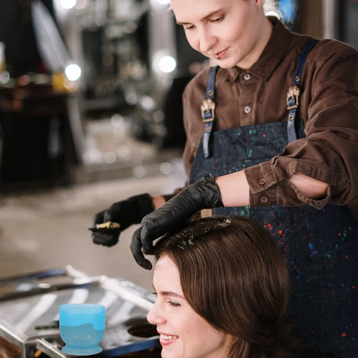 

Профессиональная пластиковая чаша для смешивания краски для волос с мерной шкалой, для салонов и домашнего использования, инструмент для окрашивания волос, чаша для краски