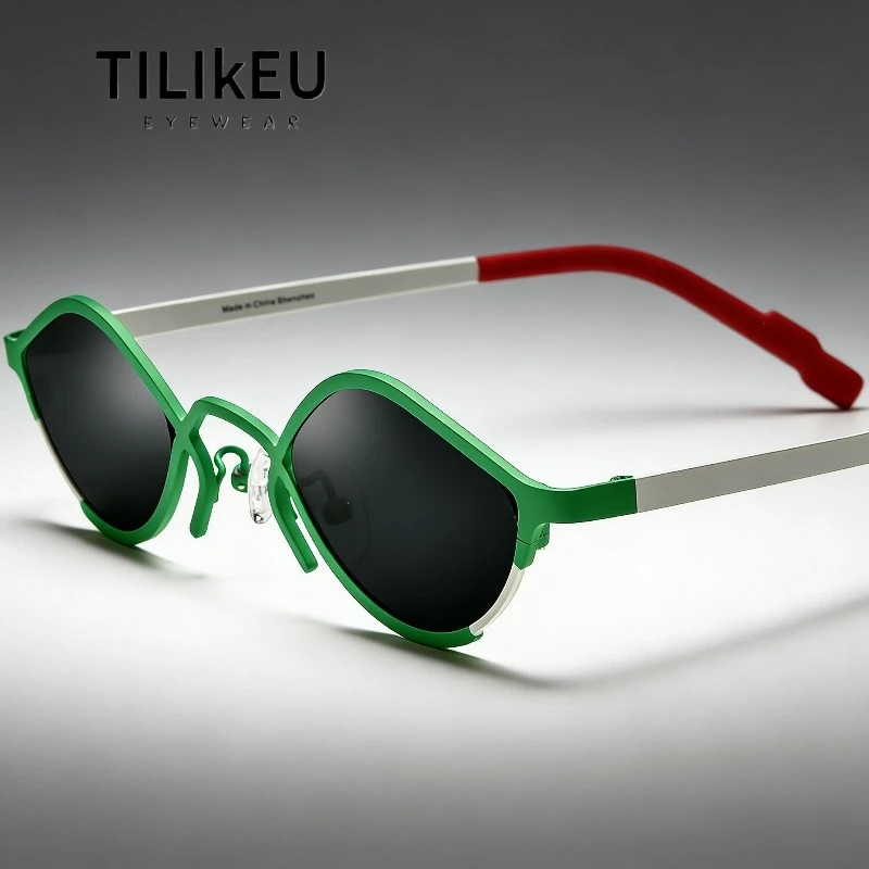 

Новые ультралегкие модные солнцезащитные очки унисекс из чистого титана в форме кошачьего глаза, дизайнерские, для вечеринок, путешествий, вождения, поляризованные, с защитой от УФ-излучения UV400