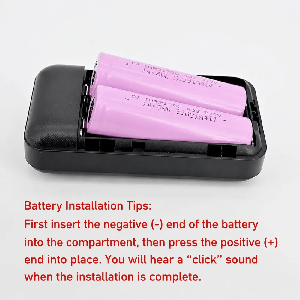 For 2pcs 21700 Batteries Power Bank Case Detachable Empty DIY Power Bank Kit Battery Housing Shell (Batteries Not Included)