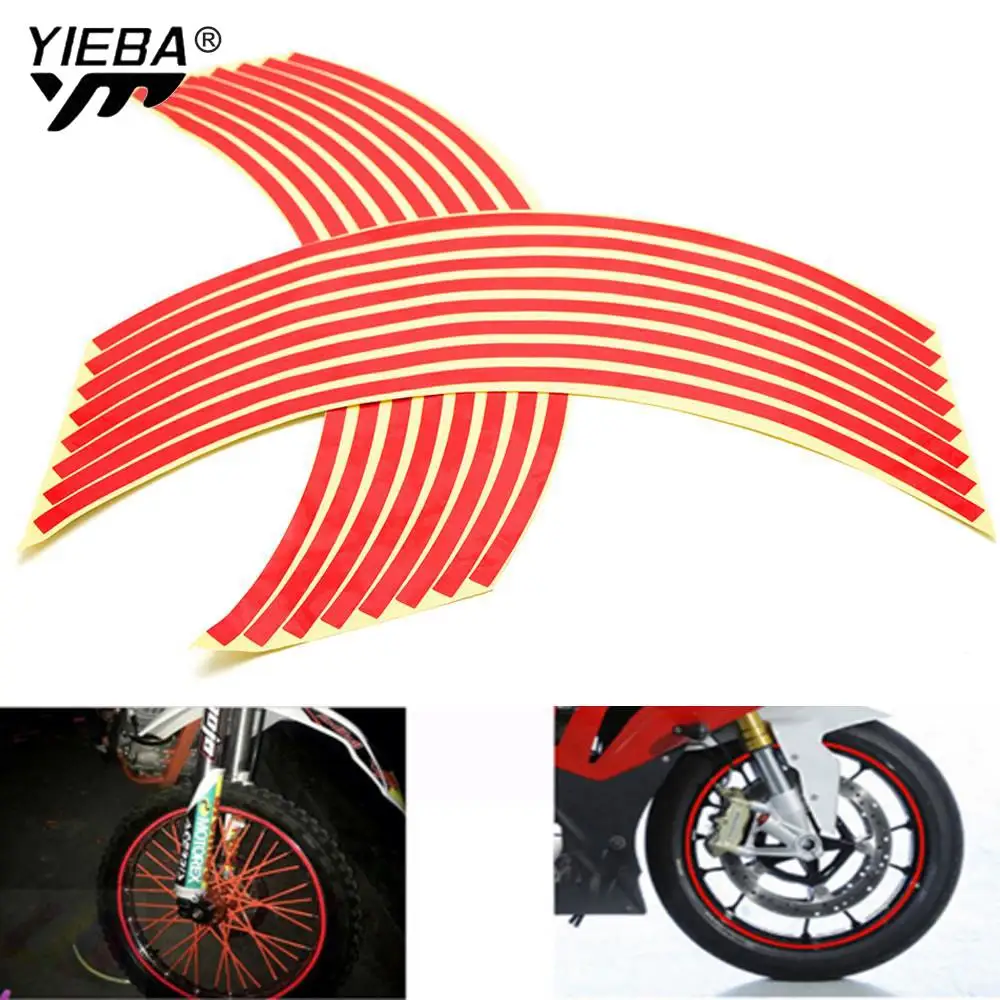 

16 Strips Bike Motorcycle Wheel Sticker Tape 17 18inch For Honda CBF600 / SA CBF1000/A CB1100/GIO NC750 S/X Black Spirit 65SX