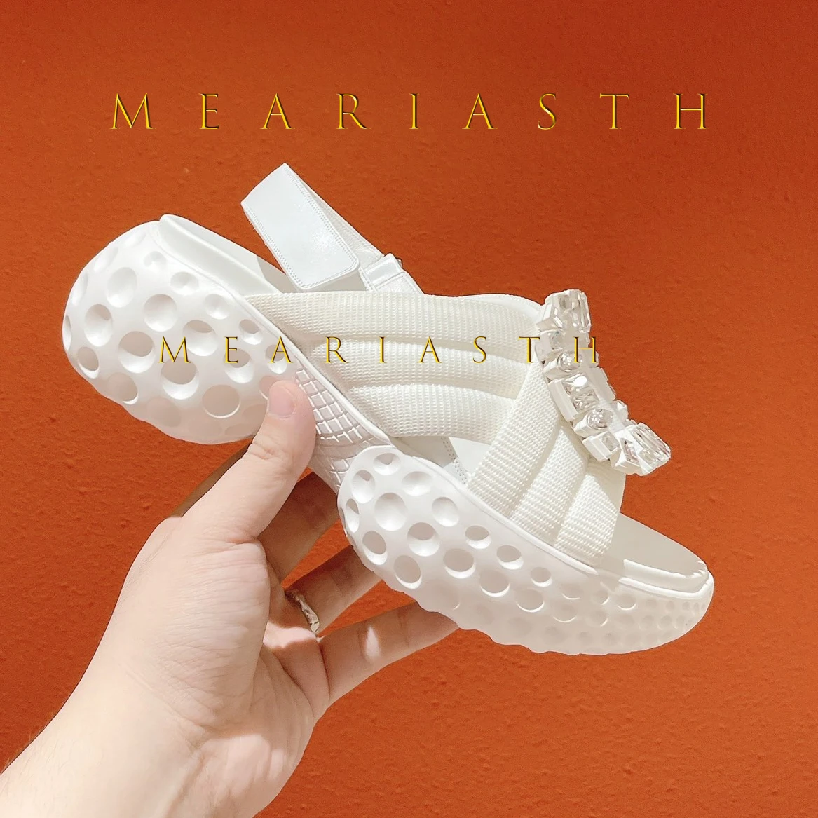أحذية النساء Size35-41 الصنادل الكريستال سوبر عالية الكعب المفتوحة تو منصة مسطحة مضخات مطوي أحذية مصممين Zapatillas De Mujer