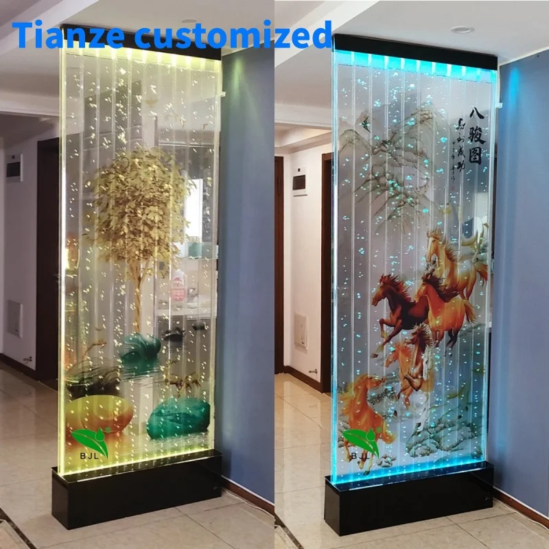 (Customized) decorative lights room division led acrylic water bubble wall panel with pattern backdrop