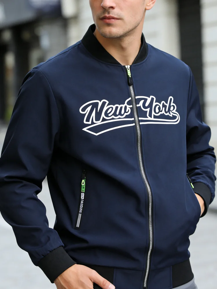 

Мужская бейсбольная куртка нового дизайна (размеры ЕС), с воротником-стойкой, в стиле High Street, осенне-весенняя, модная, повседневная, на молнии, свободного кроя, верхняя одежда