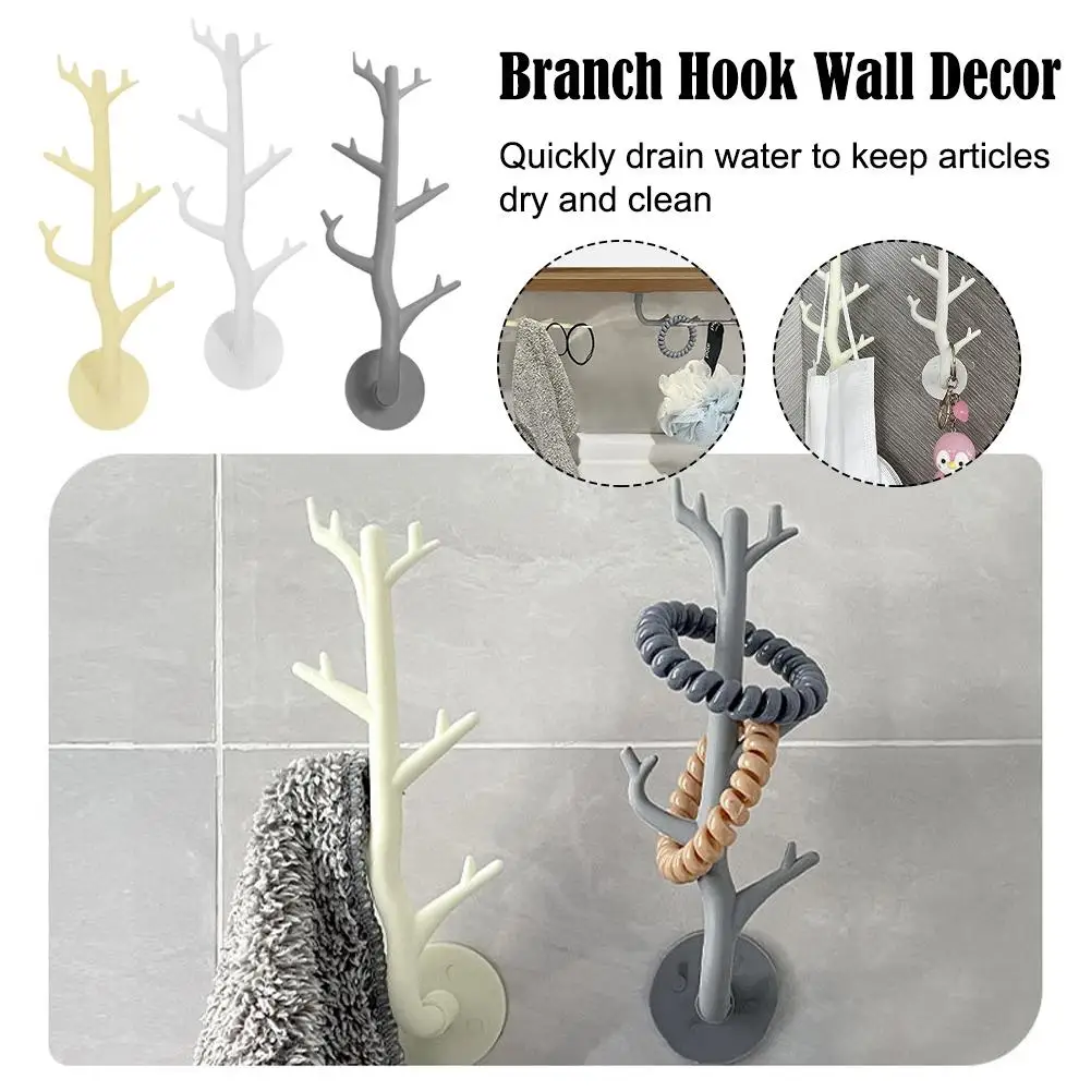 Branch Hook Key Holder Organier Storage Sticky Hooks Home Towel Home Door Hook Decoration Mask Rack Wall Bathroom Decor C8Q0