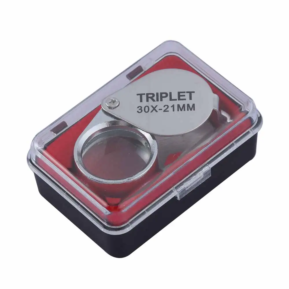 10-30X Taschenlupe Lupe Schmuck Lupe Faltbare Diamant Lupa Triplet Juweliere Auge Glas Werkzeug Leselupe – Detail 13