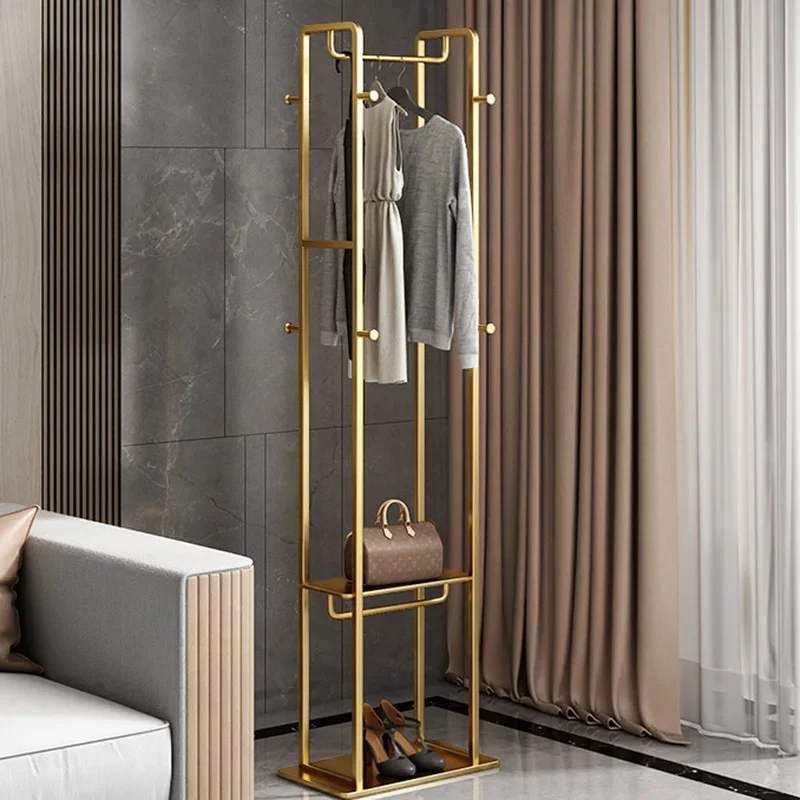 Foldable Floor Coat Rack Standing Metal Hanging Shelf Clothes Rack Storage Multi-hanger Entrance Hall Porte Vetement Furniture