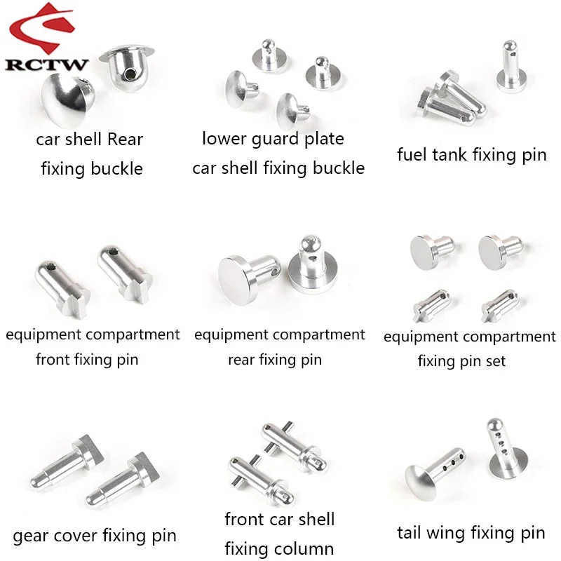 دبوس هيكل معدني باستخدام الحاسب الآلي أو خزان الوقود أو غطاء الترس أو لوحة حماية سفلية أو دبوس جناح لـ 1/5 HPI ROFUN ROVAN KM BAJA 5B 5T 5SC