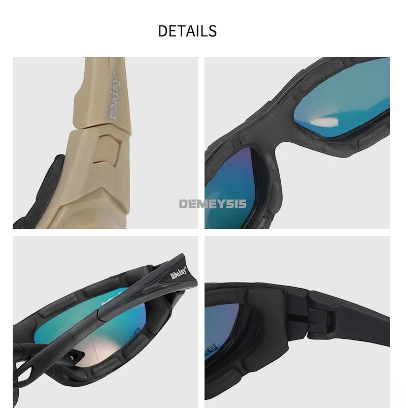 Tactical Glasses Outdoor Safety Polarized Sunglasses UV Protection for Hunting Biking Cycling Hiking Motorcycle Safety Eyewear