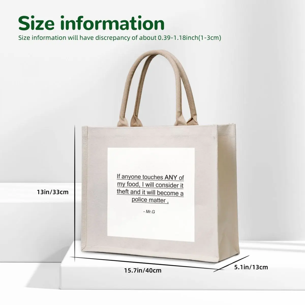 Mr G - Food Tote Bag shoping bag Fabric bag Large bags for women supermarket folding
