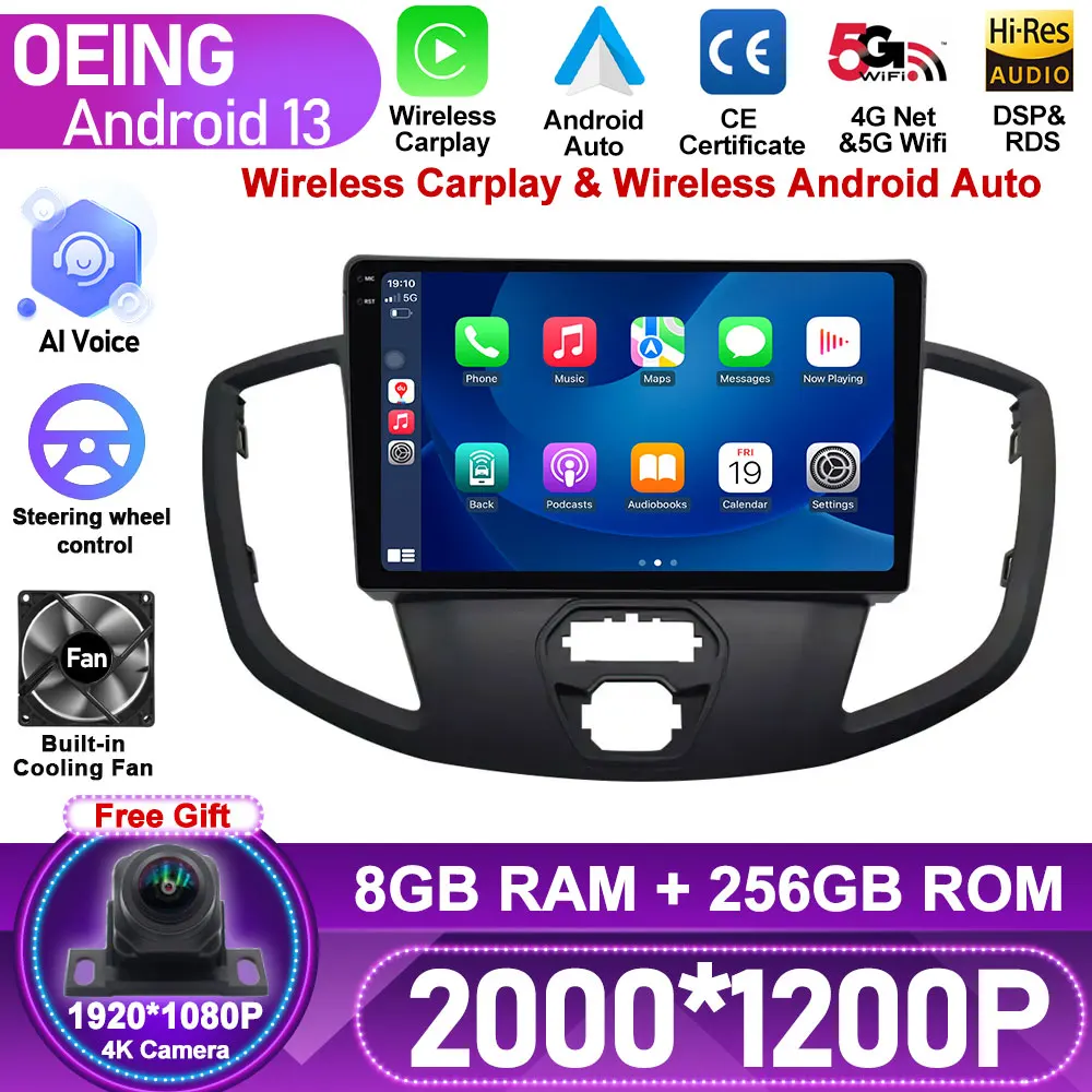 

For Ford Transit 2015 2016 - 2018 Car Radio Android Auto Central Multimedia Car Stereo Receiver GPS Navigation Autoradio Carplay