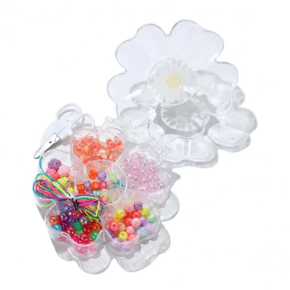 New DIY Beads Jewelry Set | Daisy Butterfly Rose Letter Loose Beads | Cute Handmade Bracelet Necklace Kit for Girls Gift New