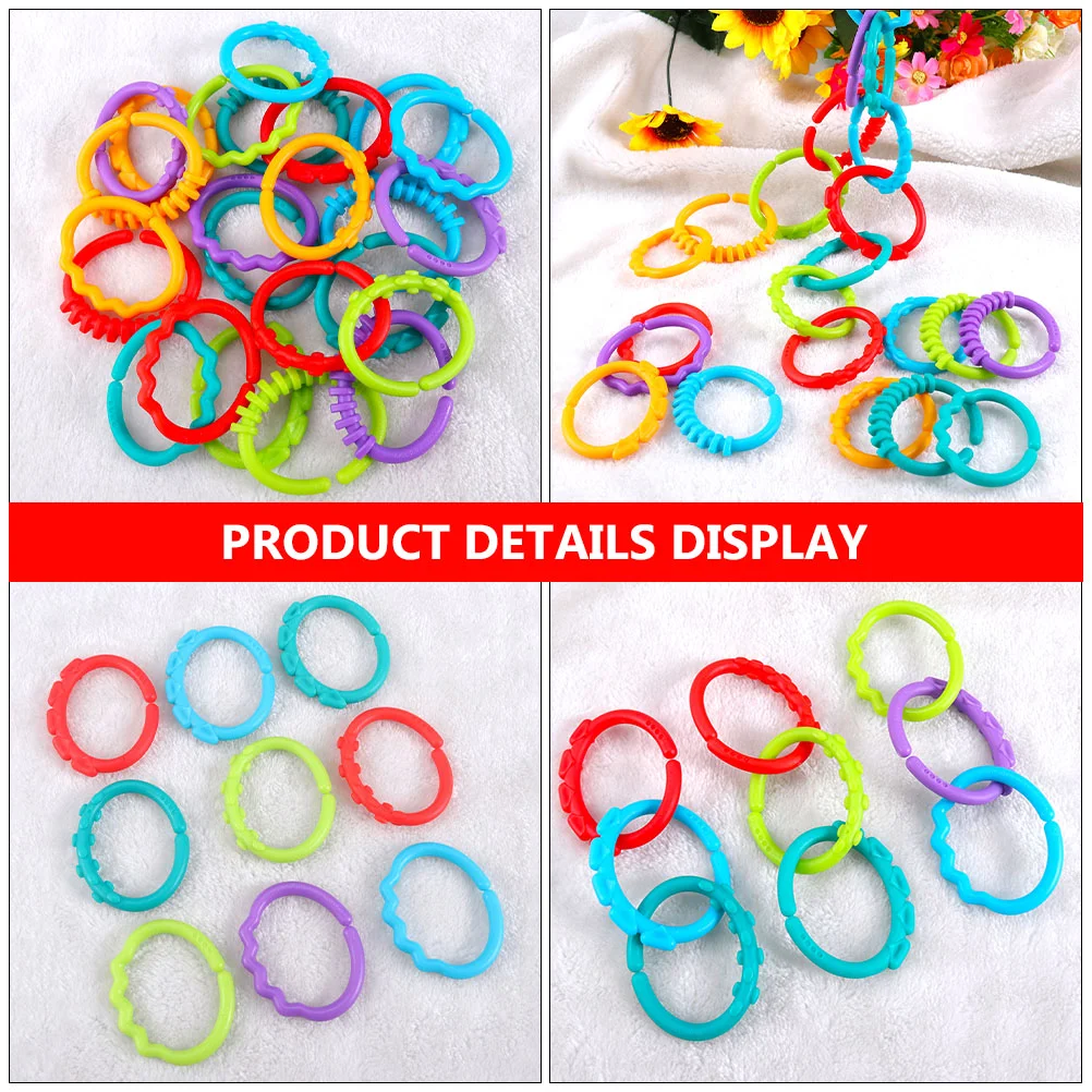 48 Stuks Grijpen Draagbare Baby Speelgoed Troostend Speelgoed Verbindende Ring Jongen Creatieve Kies Ringen Speeltje Plastic Baby