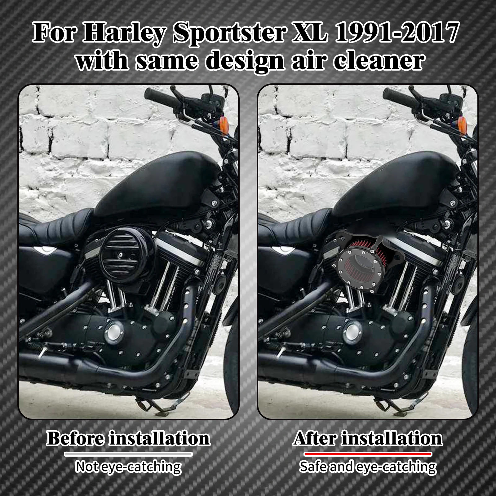 오토바이 공기 청정기 요소 Harley Sportster Iron XL883 1200 48 Seventy Two 1991-2021 용 범용 에어 필터 교체