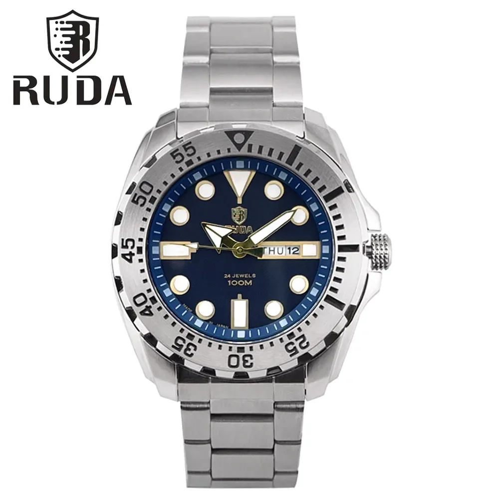 メンズ クォーツ腕時計 サブマリーナーシリーズ 45mm文字盤 ミヨタムーブメント搭載 夜光 曜日カレンダー スチールとシリコンストラップ 3ATM防水