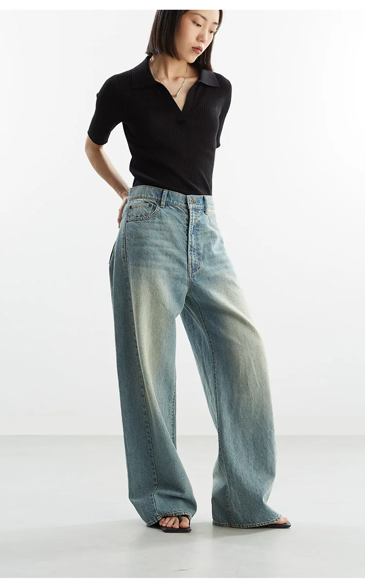 A Must-Have for Pear-Shaped Figures~ High-Waisted Casual Jeans, Cotton and Linen Wide-Leg Pants That Cover the Body, Women's Long Pants, New Spring 2026 Style