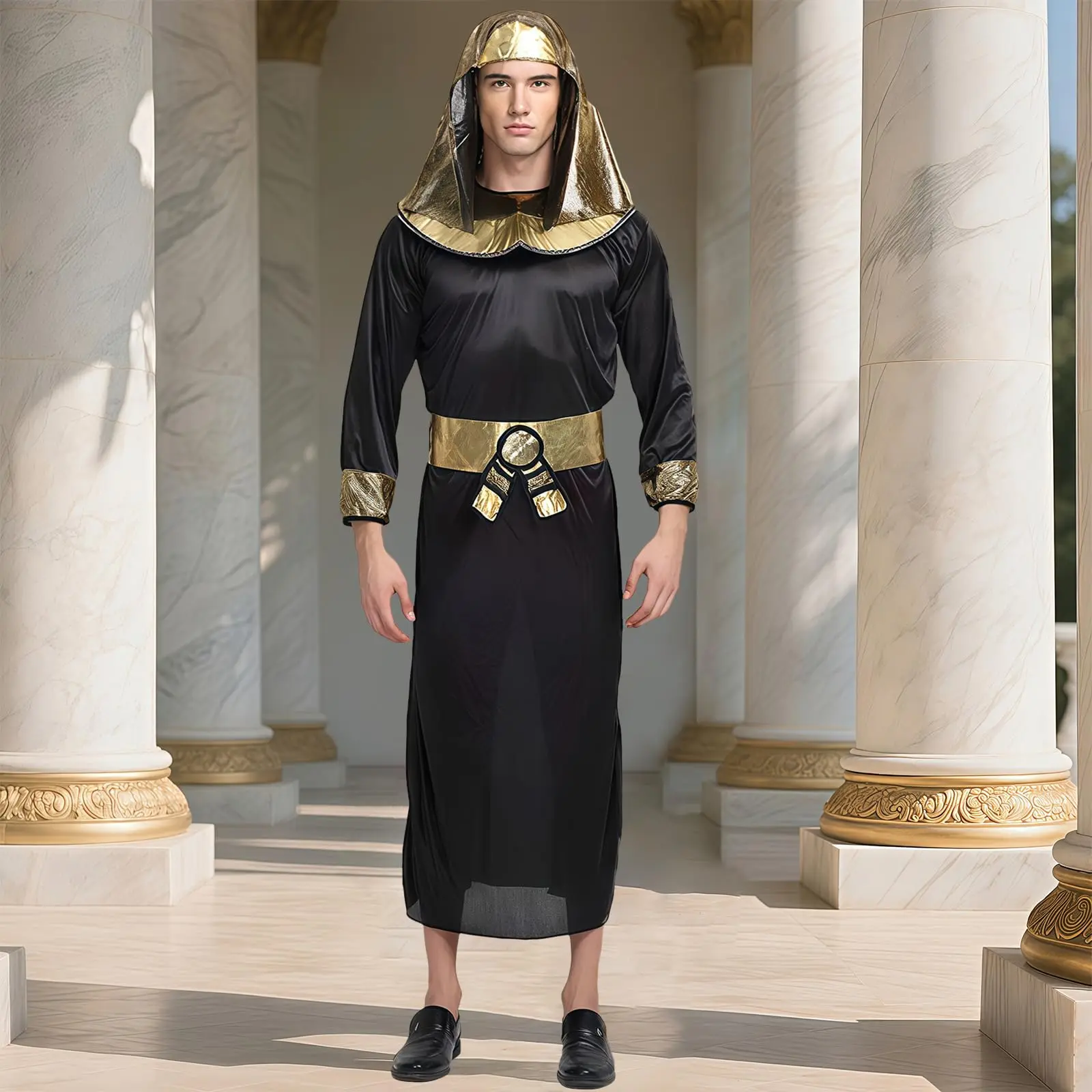 Costume égyptien pour hommes, Costume de pharaon, roi d'egypte, Costume de Tut pour Halloween, Costume de Cosplay, accessoires de fête