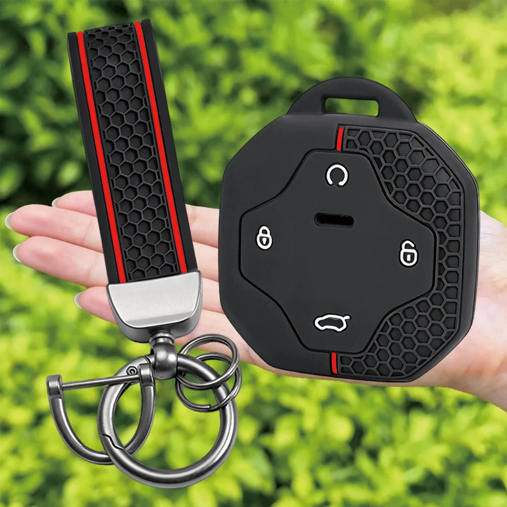 

2026 Silicone Car Key Case Cover Protective for Chery Jetour Genesis Traveller T2 X90 X70 X95 DASHING X-1 Plus DTC L9 Keychain