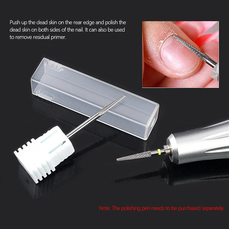 Punta per pulire le cuticole in carburo di grana media pulita a cono piccolo da 3/32" per trapani elettrici per unghie - Strumento professionale per manicure per unghie Sa