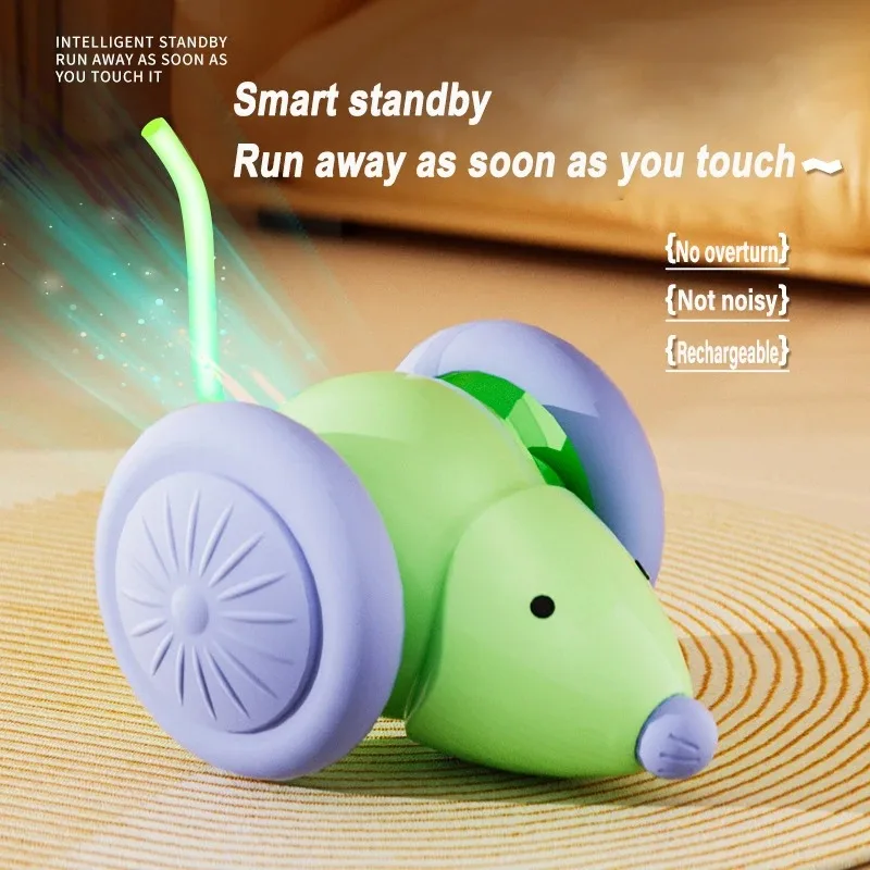 Electric Mouse Car Pet toys Interactive Cat Toy Rechargeable Automatic Teaser with Intelligent Obstacle Avoidance Pet Products