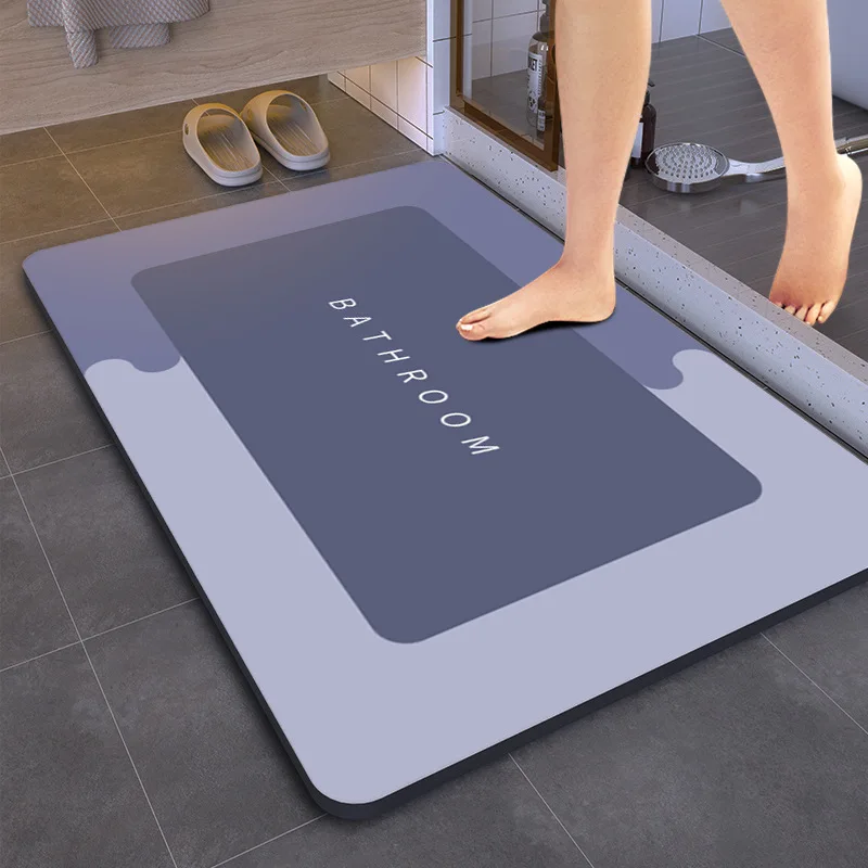 Home Decoration Floor Mat Shower Bath Mat Bathroom Anti-Slip Carpet Rug Simple Kitchen Entrance Soft Door Bathtub Side Bath Mat