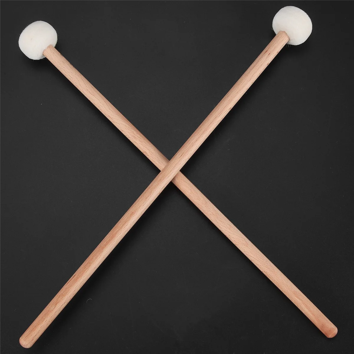 1 Pair Felt Mallets Drumsticks Drum Sticks with Wood Handle for Percussion Instrument Accessories