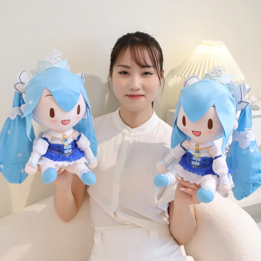 35cm Cute Preciality Hatsune Miku Snowflake Crown Plush Toy Limit Plushies Japanese Style Cute Girl Collect Doll Home Decor Gift