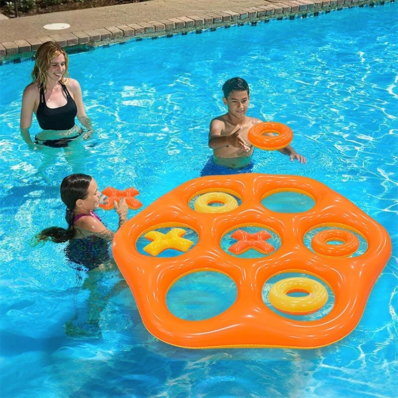 

Новая надувная игра для бассейна «Гексагональный кольцеброс» из ПВХ, интерактивная игра для родителей и детей, водные развлечения, семейные занятия