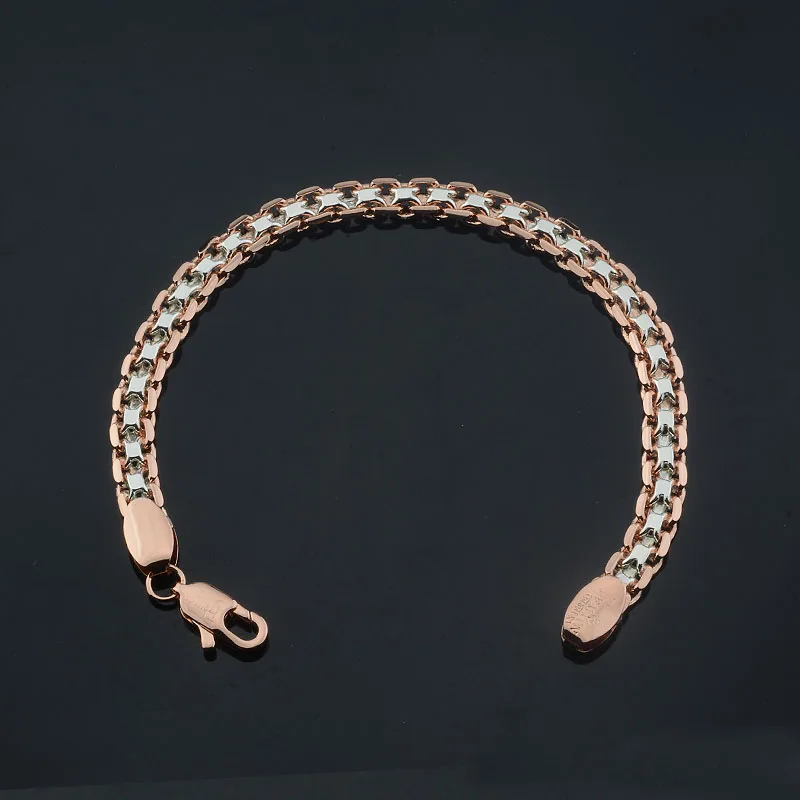 FJ 5MM 585 Rose White Gold Color Bracelet