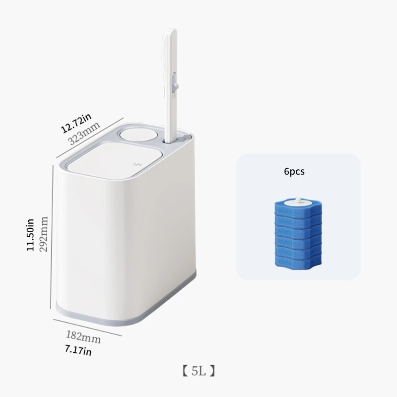 Odor Proof Bathroom Garbage Can With Movable Wheel And Toilet Brush for Home Use