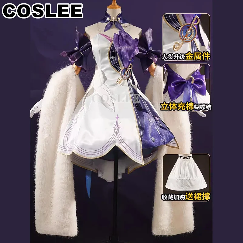 COSLEE Robin Cosplay Honkai: Star Rail Costume Lovely Party Dress Game Suit Uniform Halloween Carnival Party Outfit Women S-XL