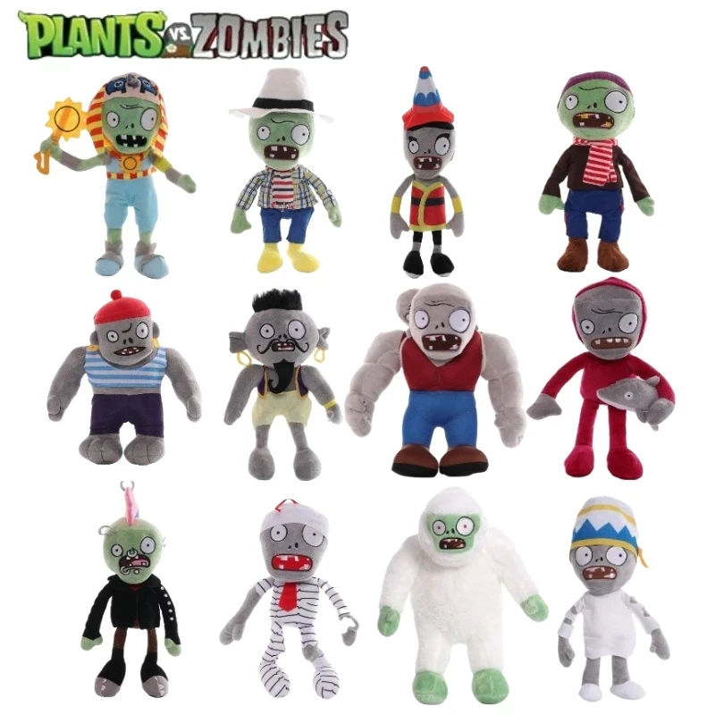 

30cm Plants VS Zombies Stuffed Plush Doll Toys Zombie Newspaper Zombie Cartoon Game Plushie Anime Figure Kids Gifts Room Decor