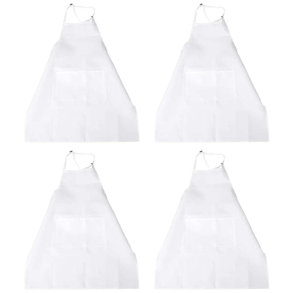 

4 Pack Bib Aprons with 2 Pockets Adjustable Kitchen Cooking Chef Apron for Women & Men, White