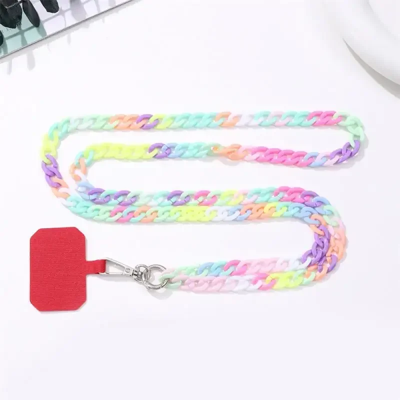Новое ожерелье, ремешок для телефона со слотом для карт, 120 см, красочный ремешок через плечо для мобильного телефона, цепочка для аксессуаров