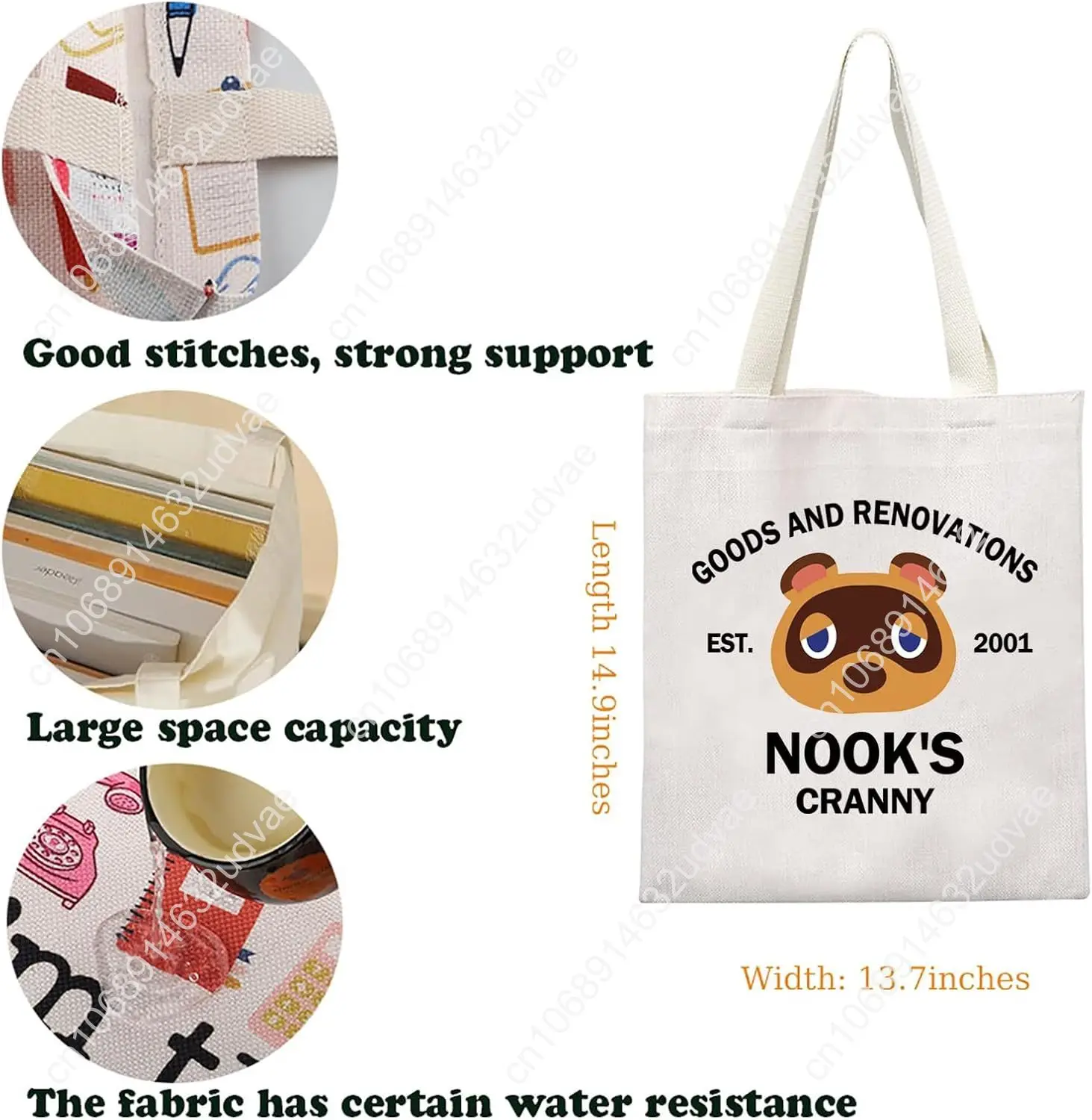 Merchandise Inspired Tote Bag Animal Villagers Gift Racoons Character Shoulder Bag Video Gamer Lovers Gift