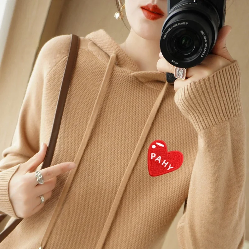 brand long sleeves 100% Pure Merino Sweaters Wool Spring Autumn Cashmere Women Knitted V-Neck Top Cardigan Clothing Tops