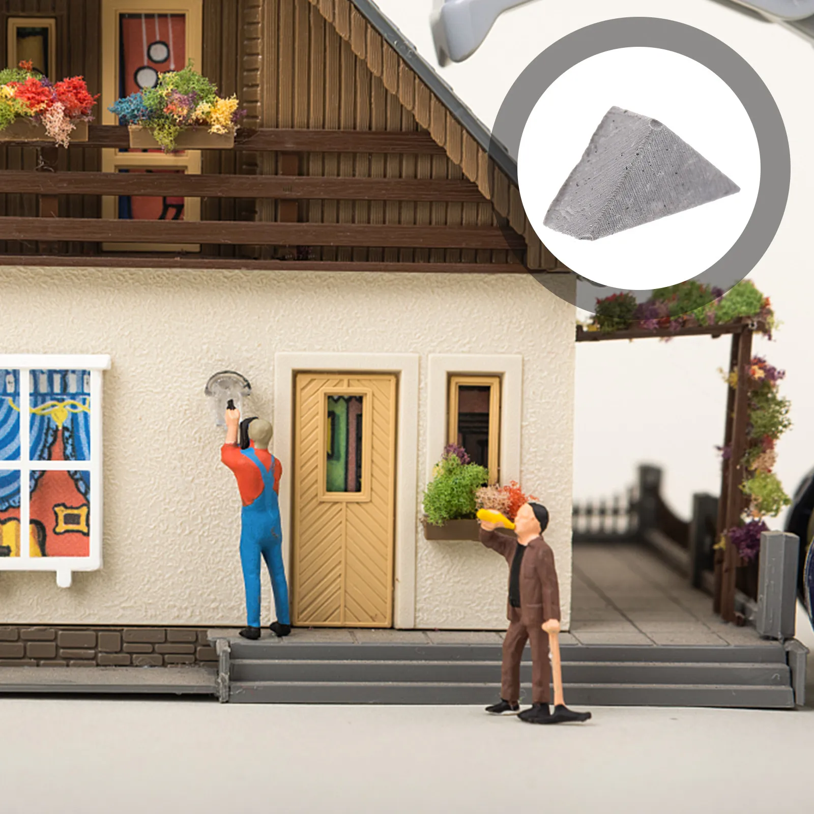 200Pcs Miniature Triangle Bricks Faux Wall Bricks for Sand Table Architecture Display Landscape Decor Kids Hands-