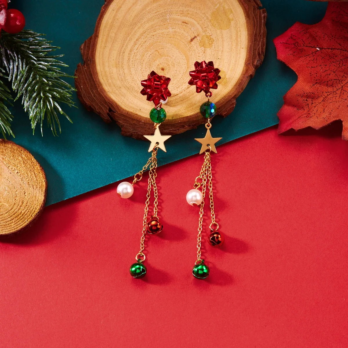 Weihnachten Urlaub Fransen Ohrringe Schneeflocke Glocke Imitation Perle Stern Kette Baumeln Ohrring Weihnachten Schmuck Party Geschenk Für Frauen Männer