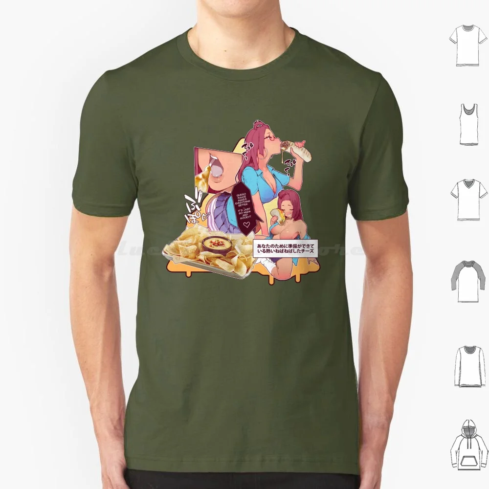 Queso On Everything T Shirt Big Size 100% Cotton Hentai Manga Doujin Doujinshi Lewd Oppai Waifu Sexy Boobs Venombeasticorn