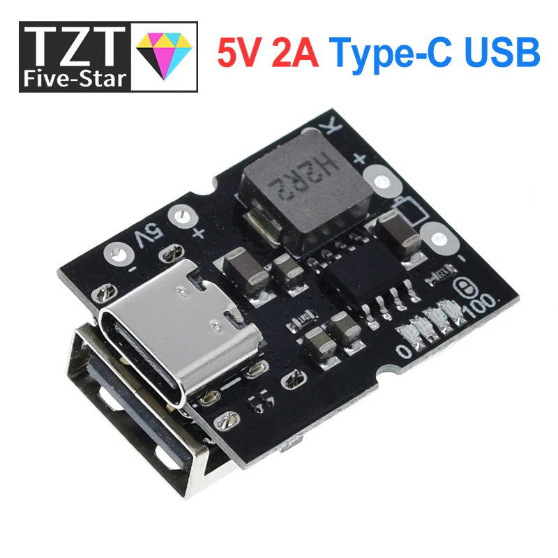 Type-C USB 5V 2A Boost Converter Step-Up Power Module Lithium Battery Charging Protection Board  LED Display USB For DIY Charger