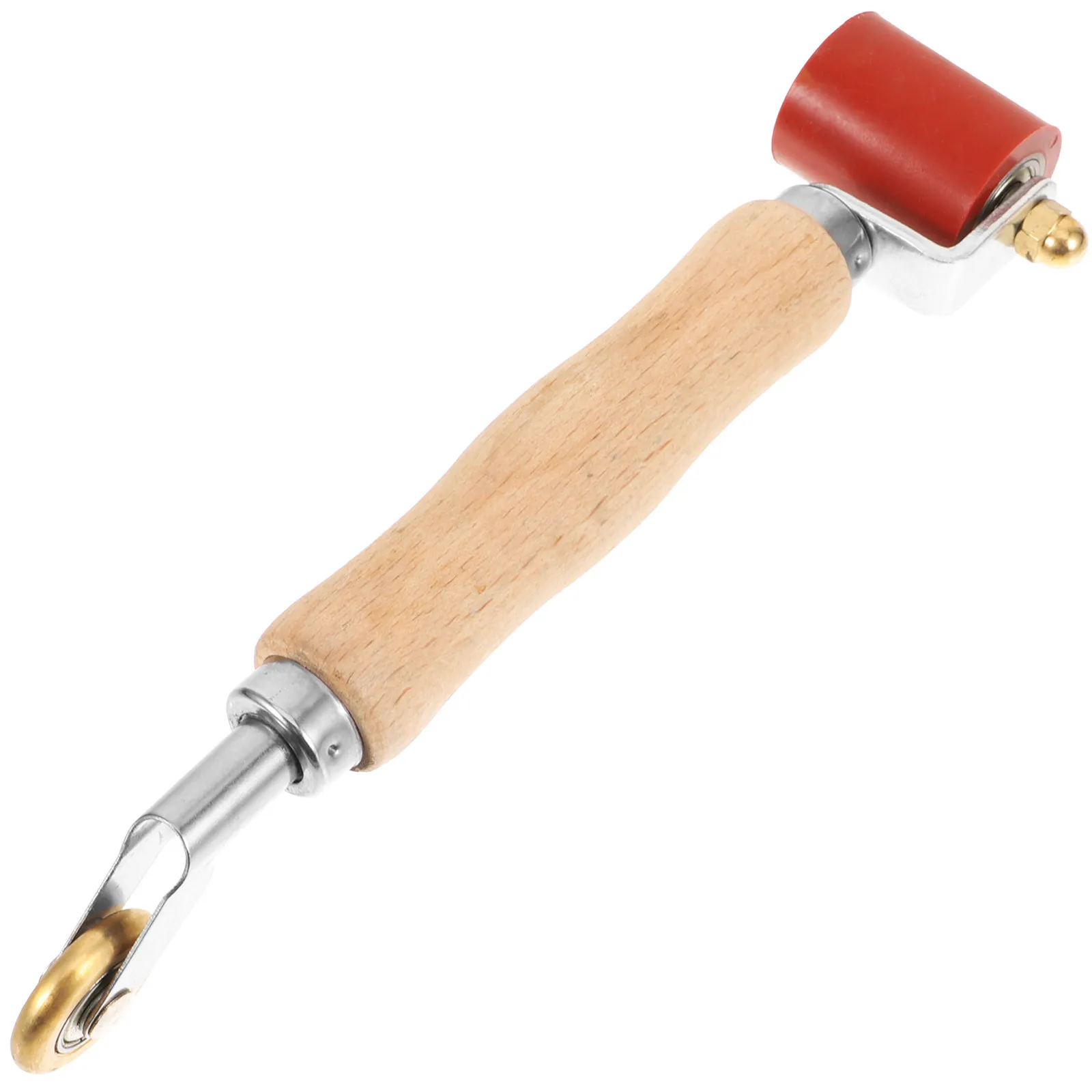 Handheld Seam Roller Welding Tool Double Head Brass Silicone Wheel Durable for PVC Roofing Texture Wallpaper Wall Texture Roller