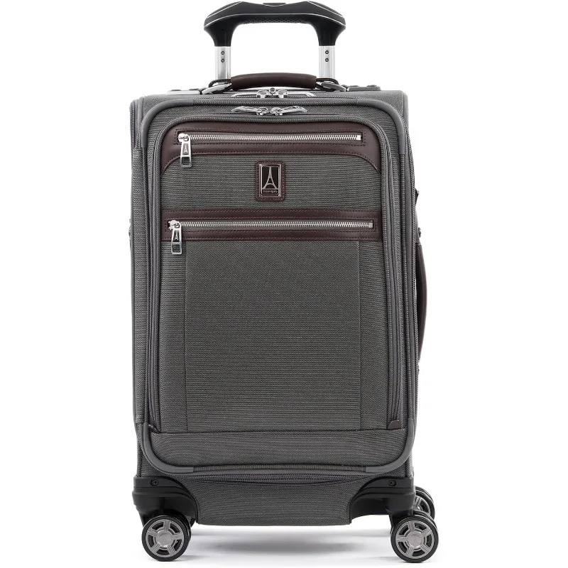 8 Wheel Spinner Suitcase, USB Port, Suiter, Men and Women, Vintage Grey, Carry On 21-Inch