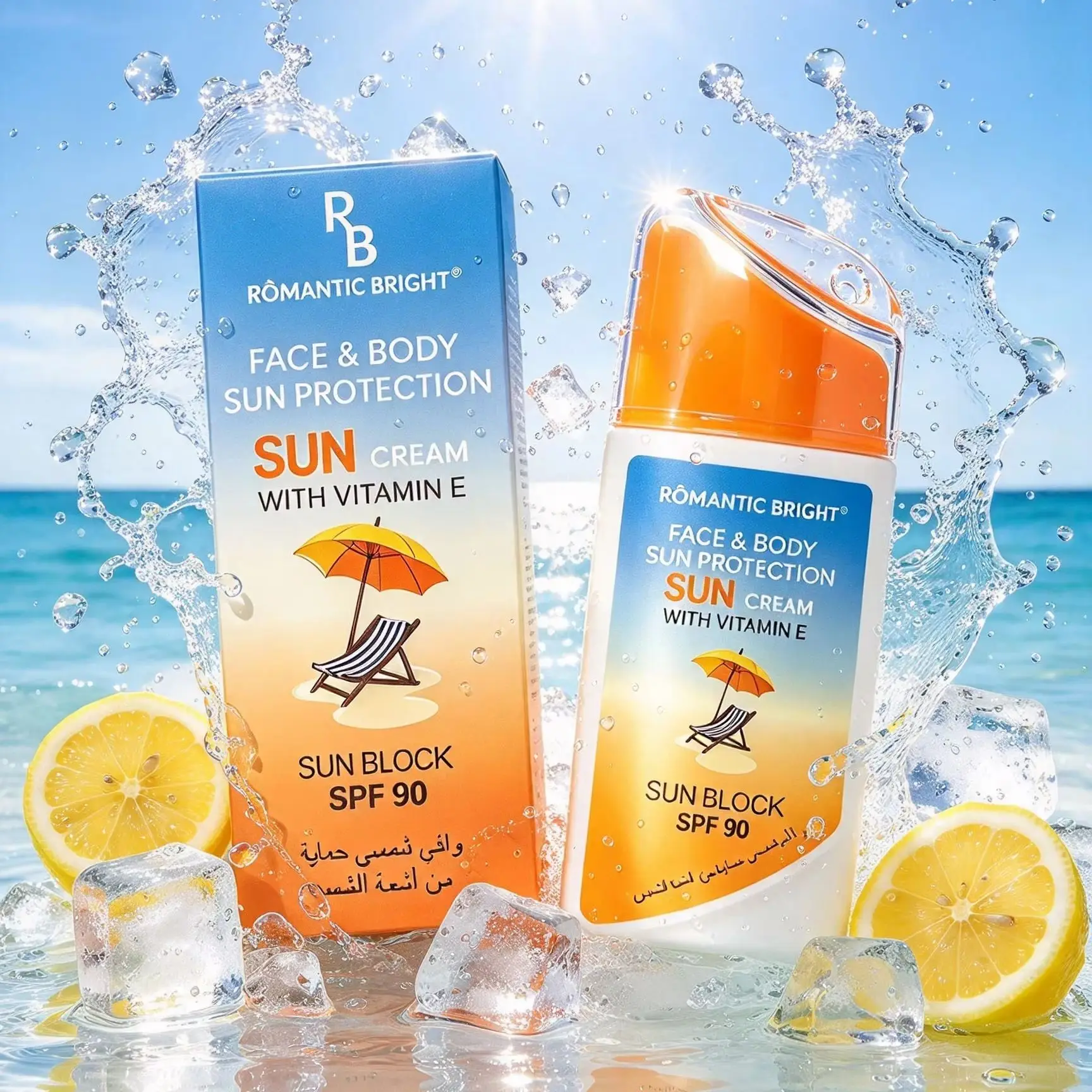 ROMANTIC BRIGHT SPF90 Sunscreen Vitamin E Efficient Moisturizing And UV Resistant Facial And Body Universal Sunscreen