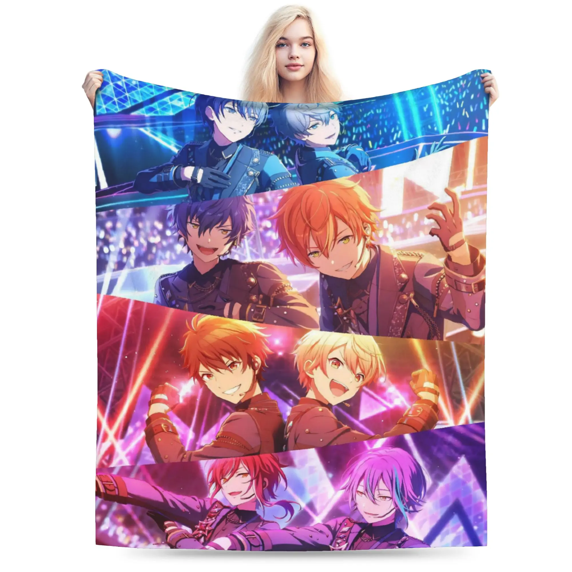 E-Ensemble-Stars Accessories Blanket Super Soft Cozy  Throw Blankets for Couch 50x60 Inches Multi-size Bedspread
