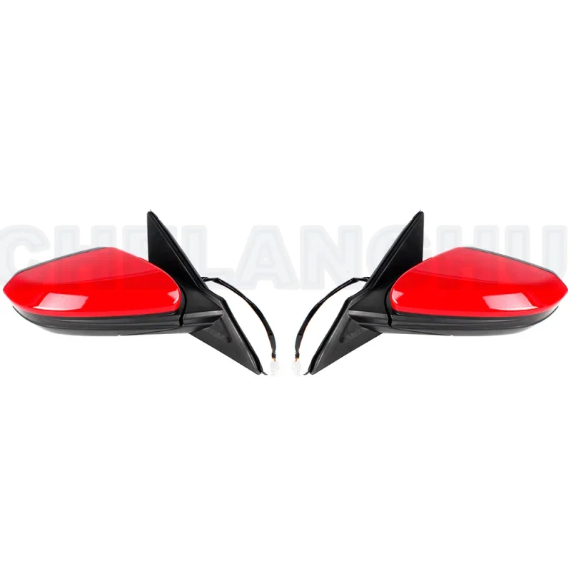 For Honda Civic 2016 2017 2018 2019 2020 2021 US version 1 Pair 3 Pins Red Painted Power Adjust Mirror Assembly