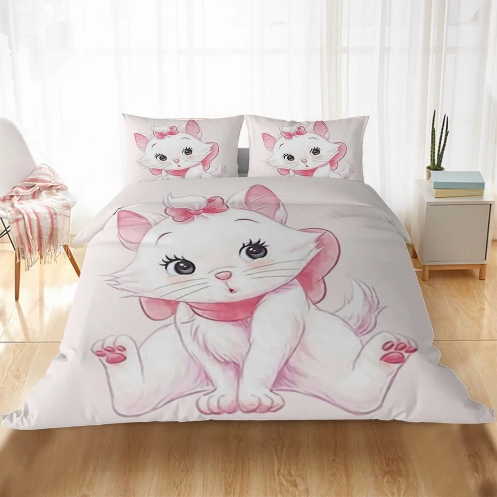 Cartoon Cute Marie Cat Cartoon Bedding Sets US AU EU Children Baby Boys Girls Adult Duvet Cover set Pillowcase Comforter Cover