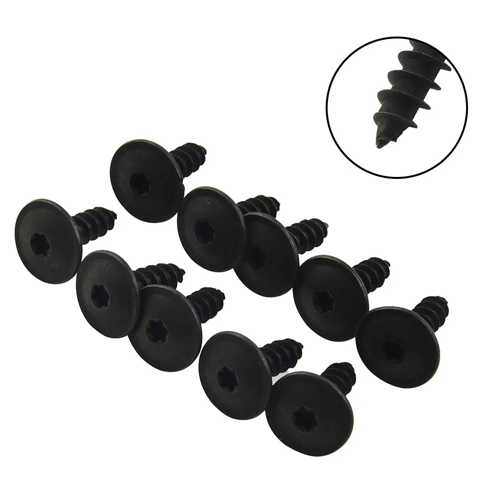 10pcs Car Torx Screws Car Engine Under Cover Torx Screws Fastener Clips Bumper Shield Splash Guard Self-tapping Screws Universal