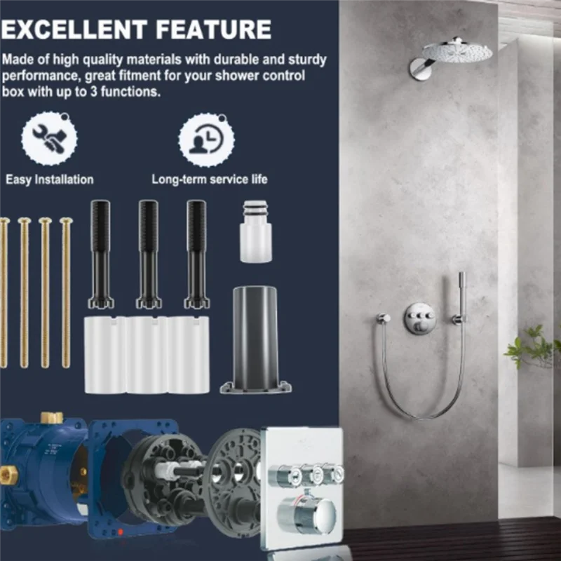 

MOPHE-For Grohe Grohtherm Smartcontrol Universal Extension Kit 14048000- Fits 1" (25Mm) Trims For 3-Water Outlet Accessory